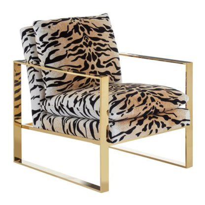 An Image of Intercrus Fabric Upholstered Armchair In Tiger Print