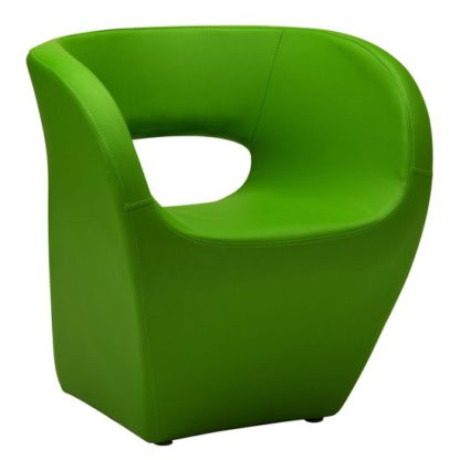 An Image of Alfro Faux Leather Effect Bedroom Chair In Apple Green