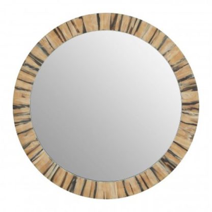 An Image of Rove Round Wall Bedroom Mirror In Black and Gold Frame