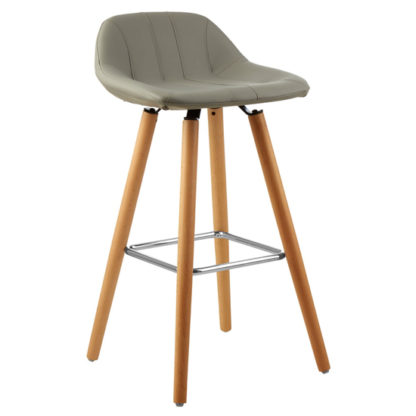An Image of Porrima Faux Leather Bar Stool In Grey