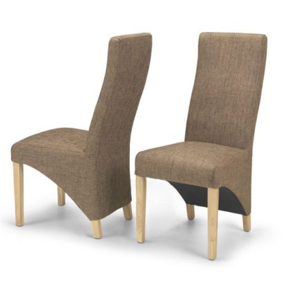 An Image of Devon Brown Tweed Dining Chairs In A Pair With Natural Legs