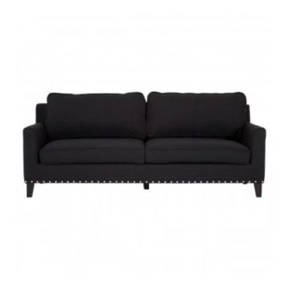 An Image of Trento Fabric 3 Seat Sofa In Black