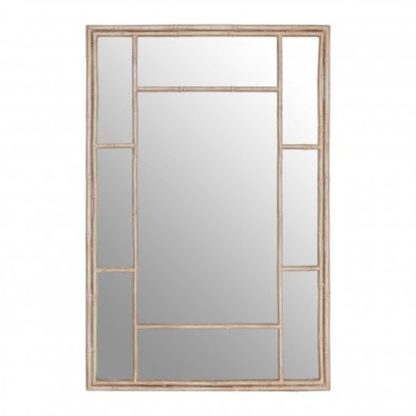 An Image of Zaria Rectangular Panelled Wall Bedroom Mirror In Silver Frame