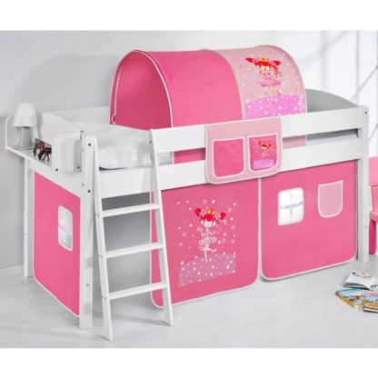 58154d9916ab96405dfefe34cc7b373c5eaecb0b9df1f07e0189540929acb33c.jpg An Image of Lilla Children Bed In White With Princess Curtains