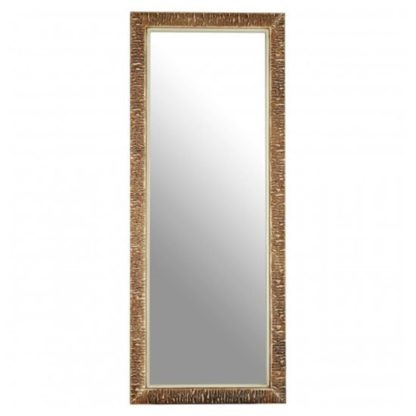 An Image of Zelman Wall Bedroom Mirror In Champagne Ridged Frame