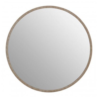 An Image of Siskin Round Wall Bedroom Mirror In Antique Silver Frame