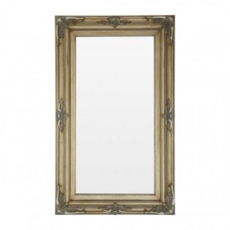 An Image of Saran Rectangular Wall Bedroom Mirror In Antique Gold Frame
