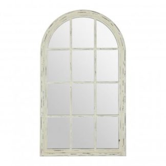 An Image of Staci Window Design Wall Mirror In Weathered Natural Frame