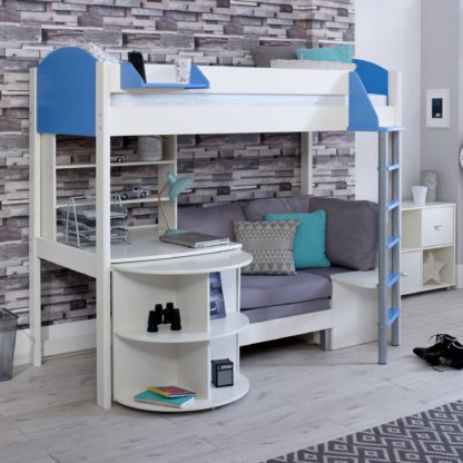 An Image of Nova E Childrens Highsleeper Bed with pull out Desk, Bookcase and Futon