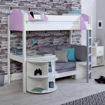 An Image of Nova D Childrens Highsleeper Bed with pull out Desk and Futon