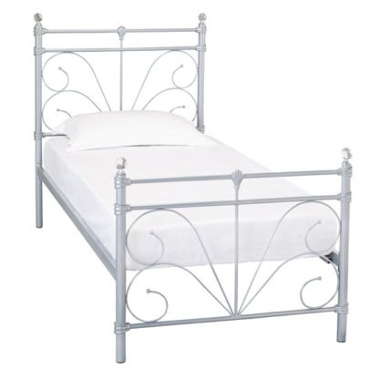 An Image of Sienna Metal Single Bed In Silver