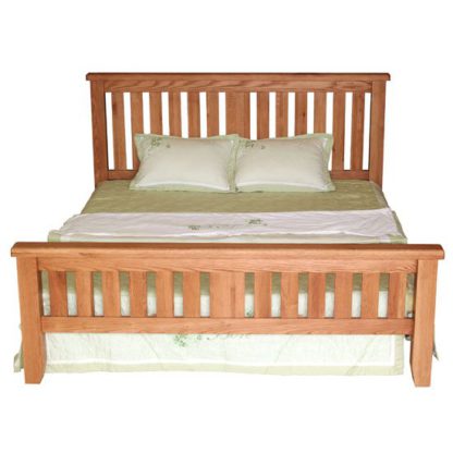 An Image of Hampshire Wooden Double Bed In Oak