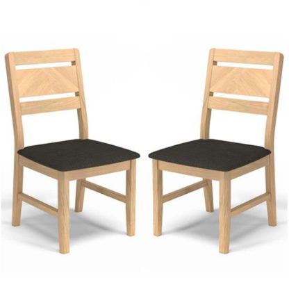An Image of Carnial Grey Fabric Upholstered Dining Chairs In A Pair