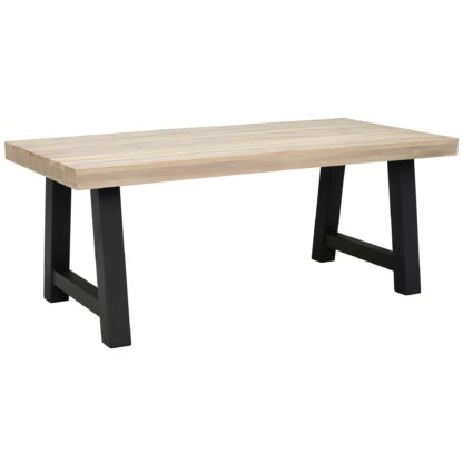 An Image of Beach Garden Dining Table, Graphite And Aged Teak