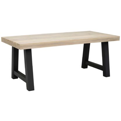 726c724c7a4f315cc55e3c97292094c7e754cea3e87120af380ce5052c35d2b6.jpg An Image of Beach Garden Dining Table, Graphite And Aged Teak