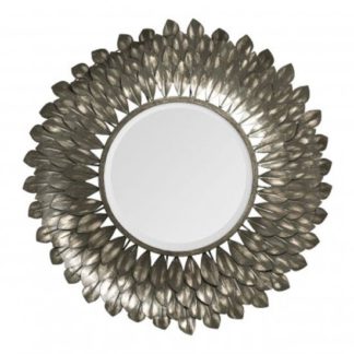 An Image of Tribes Wall Bedroom Mirror In Antique Grey Frame