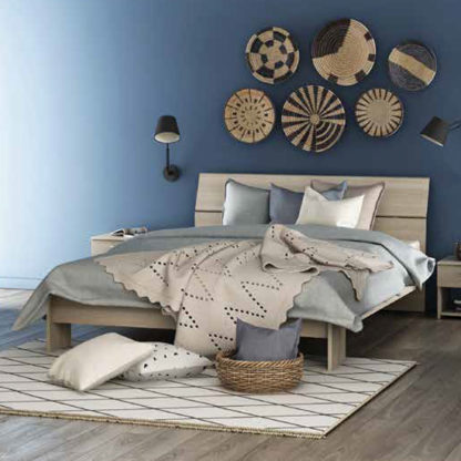 766e31ebaa7f911330373125d126efa9874a5d0aa6737afe0c1138876e58411a.jpg An Image of Prizy Extendable Wooden Double Bed In Shannon Oak