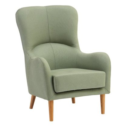 An Image of Giausar Fabric Upholstered Armchair In Green