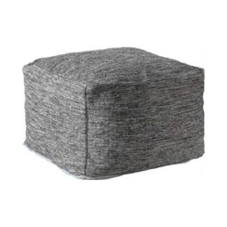 An Image of Miranda Fabric Upholstered Pouffe In Grey