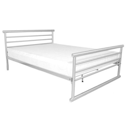 An Image of Bambi Metal Single Bed In Silver