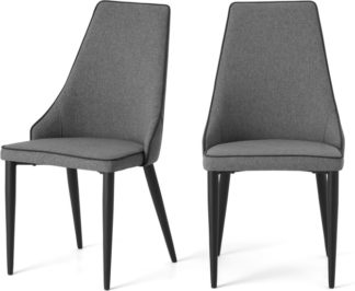 An Image of Julietta Set of 2 Dining Chairs, Marl Grey