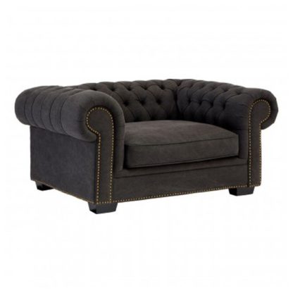 An Image of Lincolno Fabric Upholstered 1 Seater Armchair In Black