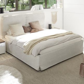An Image of Civic Faux Leather Storage Double Bed In Clay Effect