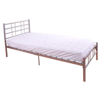 An Image of Morgan Metal Single Bed In Silver
