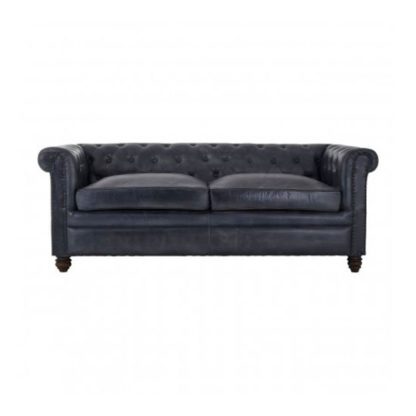 85740bdc5ec8c451268a53055610d20ba1f126cab7b179ec2bae18e8e97baeae.jpg An Image of Buffaloes 3 Seater Leather Chesterfield Sofa In Antique Blue