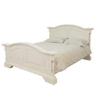 An Image of Alonzo Wooden Double Bed In Antique White