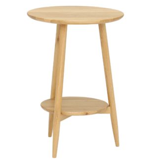 An Image of Ercol Teramo Round Side Table, Pale Oak