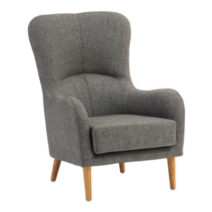 An Image of Giausar Fabric Upholstered Armchair In Grey