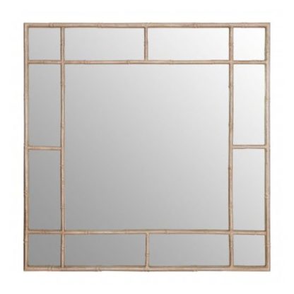 An Image of Zaria Square Panelled Wall Bedroom Mirror In Silver Frame