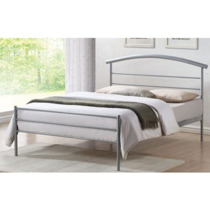 An Image of Brennington Metal Small Double Bed In Silver