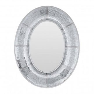 An Image of Wrens Oval Wall Bedroom Mirror In Antique Silver Frame