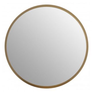 An Image of Athens Large Round Wall Bedroom Mirror In Gold Frame