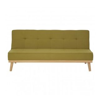 An Image of Porrima 3 Seater Fabric Sofa Bed In Green