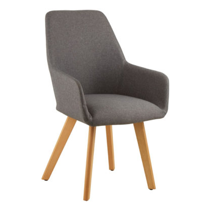 An Image of Porrima Fabric Upholstered Leisure Bedroom Chair In Grey
