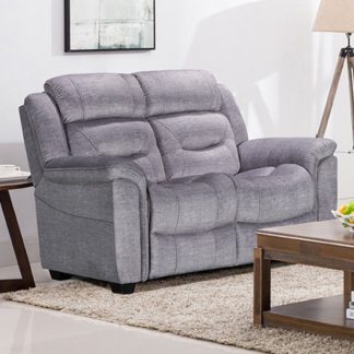 An Image of Dudley Fabric Upholstered Fixed 2 Seater Sofa In Nett Grey