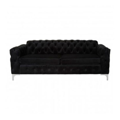 An Image of Madine 3 Seater Fabric Sofa In Black