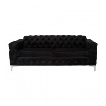 a0116f8c115ee06076e4a4a23f53cba3f358e56e74d66c583576a9dbc7bd50c8.jpg An Image of Madine 3 Seater Fabric Sofa In Black