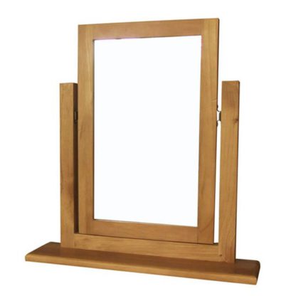 An Image of Cyprian Dressing Table Mirror In Chunky Pine Frame