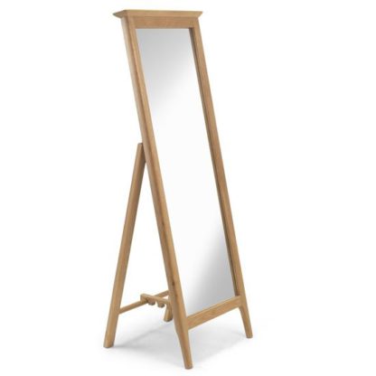 An Image of Courbet Cheval Mirror In Light Solid Oak Frame