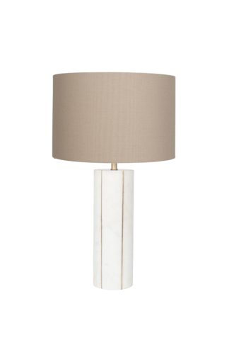 An Image of Peyrou Table Lamp - Marble and Gold Metal