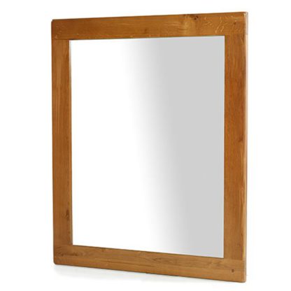 An Image of Earls Wall Bedroom Mirror In Chunky Solid Oak Frame