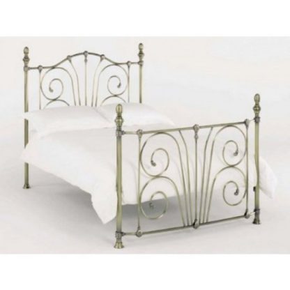 An Image of Jessica Metal Double Bed In Antique Nickel