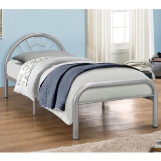An Image of Solo Steel Single Bed In Silver