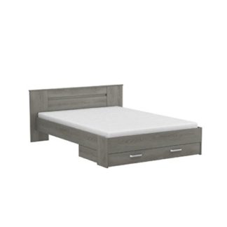 An Image of Marshall Contemporary Wooden Bed In Hudson Oak With 1 Drawer