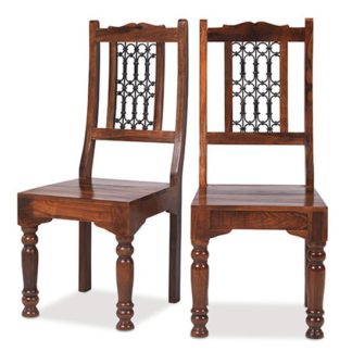 An Image of Zander Wooden Low Back Dining Chairs In A Pair With Round Legs