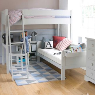 An Image of Pippin Childrens Highsleeper with Sofabed, Corner Desk And Storage Bookcase